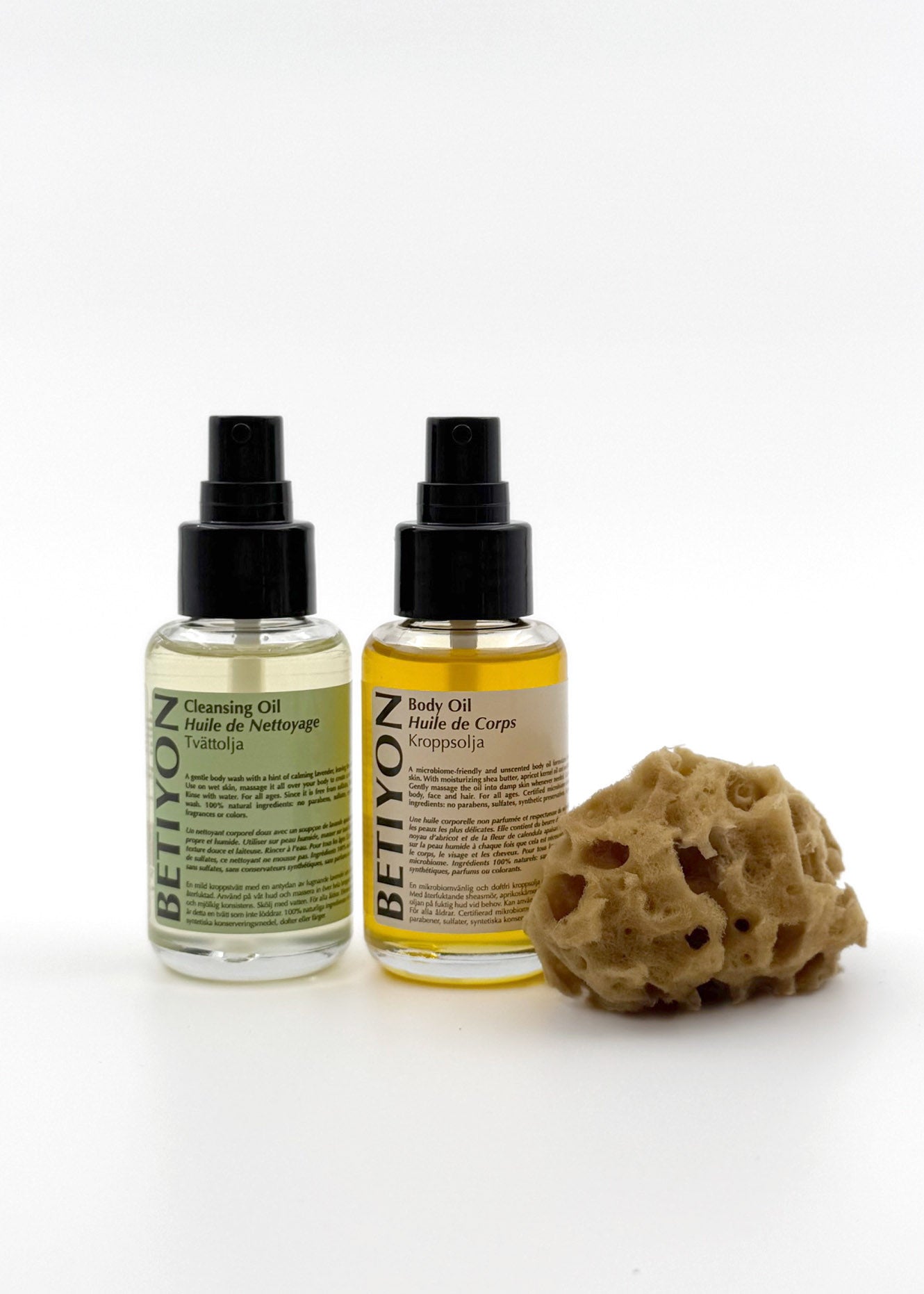 Body Oil, Cleansing Oil + Tvättsvamp