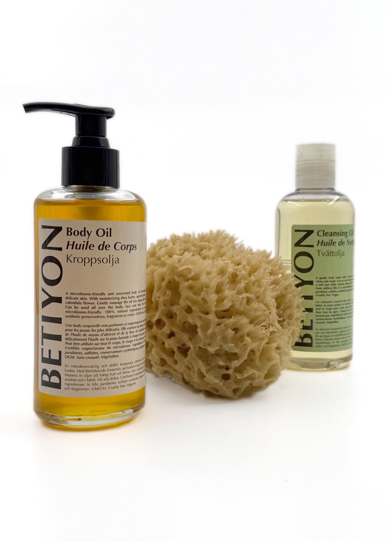 Body Oil, Cleansing Oil + Tvättsvamp